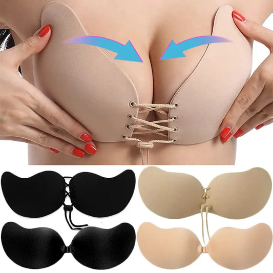 Invisible Push Up Bra Backless Strapless Seamless Front Closure Bralette Underwear Women Adhesive Silicone Sticky Bras Lingerie
